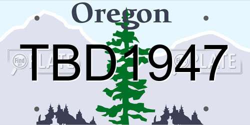 TBD1947 Oregon License Plate