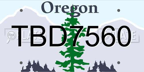 TBD7560 Oregon License Plate