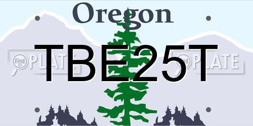 TBE25T Oregon License Plate