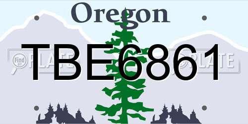 TBE6861 Oregon License Plate