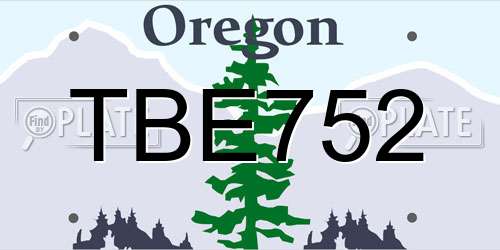 TBE752 Oregon License Plate