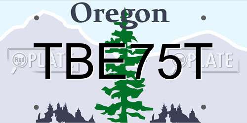 TBE75T Oregon License Plate