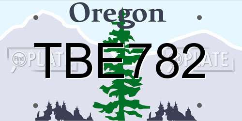 TBE782 Oregon License Plate