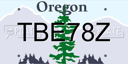 TBE78Z Oregon License Plate