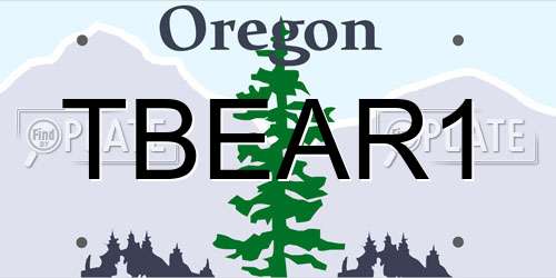 TBEAR1 Oregon License Plate