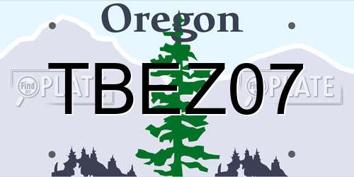 TBEZ07 Oregon License Plate