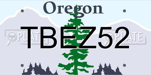 TBEZ52 Oregon License Plate