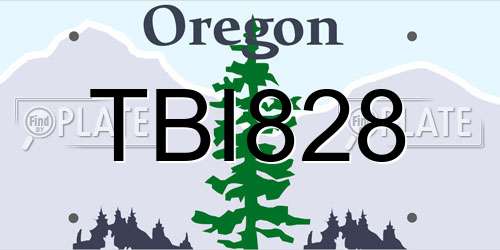 TBI828 Oregon License Plate