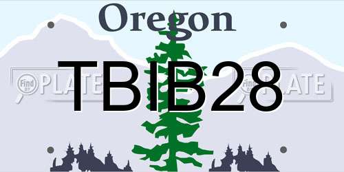 TBIB28 Oregon License Plate
