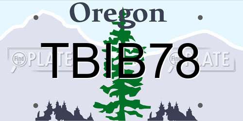 TBIB78 Oregon License Plate