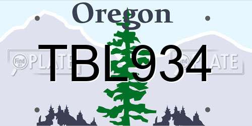 TBL934 Oregon License Plate