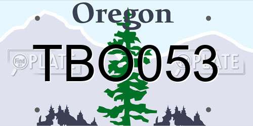 TBO053 Oregon License Plate