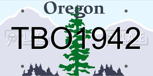 TBO1942 Oregon License Plate