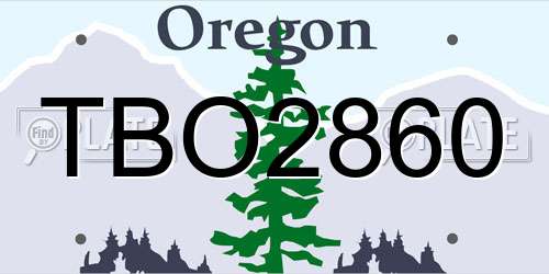 TBO2860 Oregon License Plate