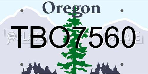 TBO7560 Oregon License Plate