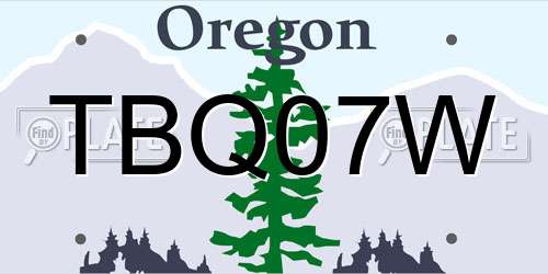TBQ07W Oregon License Plate