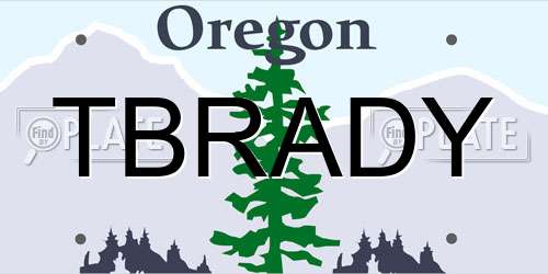 TBRADY Oregon License Plate
