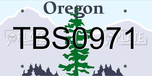 TBS0971 Oregon License Plate