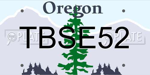 TBSE52 Oregon License Plate