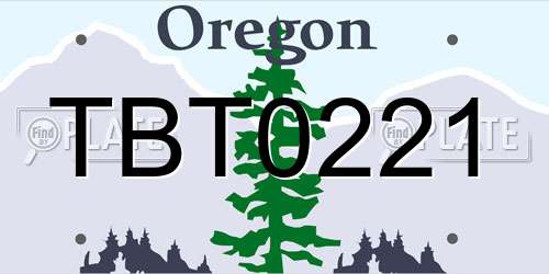 TBT0221 Oregon License Plate