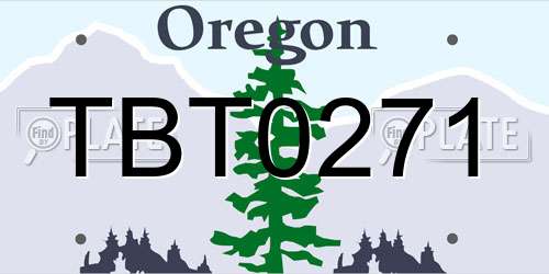 TBT0271 Oregon License Plate