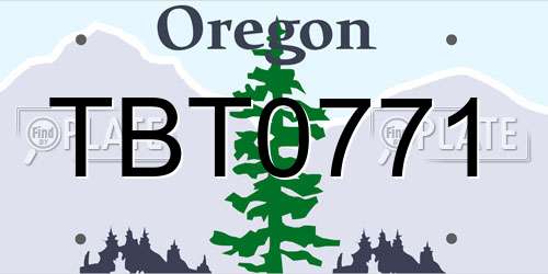 TBT0771 Oregon License Plate