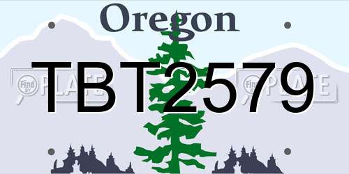 TBT2579 Oregon License Plate