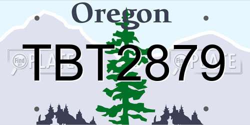 TBT2879 Oregon License Plate