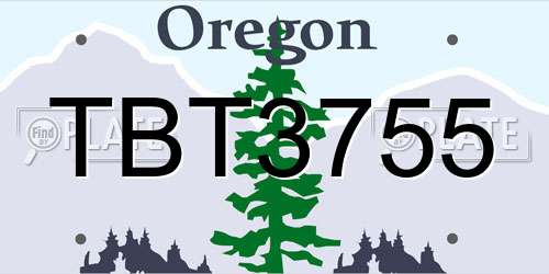 TBT3755 Oregon License Plate