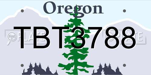 TBT3788 Oregon License Plate