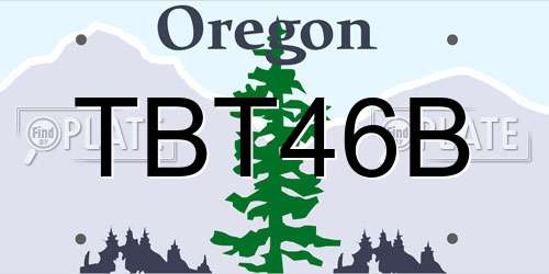 TBT46B Oregon License Plate