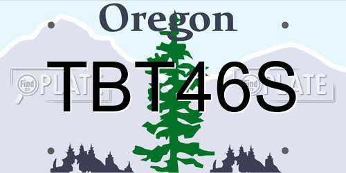 TBT46S Oregon License Plate