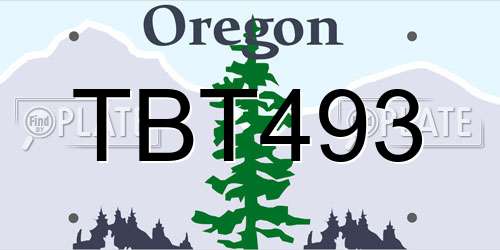 TBT493 Oregon License Plate