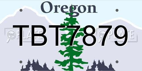 TBT7879 Oregon License Plate