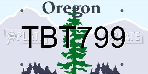 TBT799 Oregon License Plate