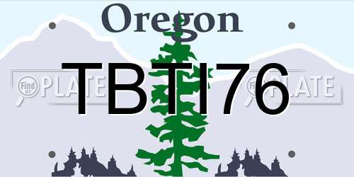 TBTI76 Oregon License Plate