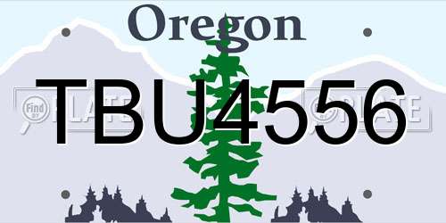 TBU4556 Oregon License Plate