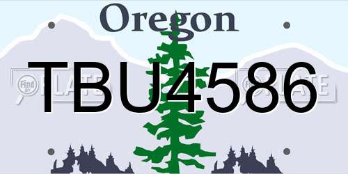 TBU4586 Oregon License Plate
