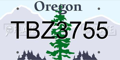 TBZ3755 Oregon License Plate
