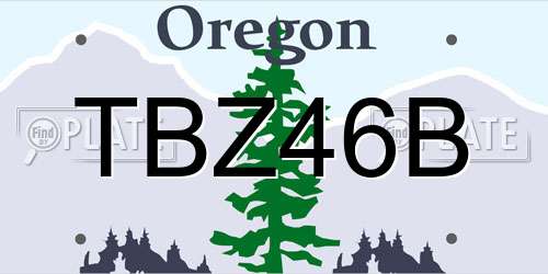 TBZ46B Oregon License Plate