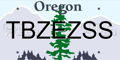 TBZEZSS Oregon License Plate