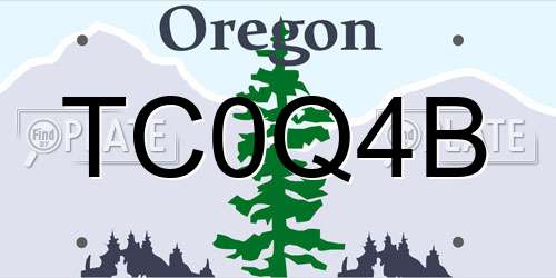 TC0Q4B Oregon License Plate
