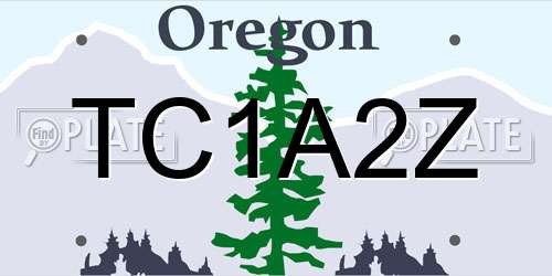TC1A2Z Oregon License Plate