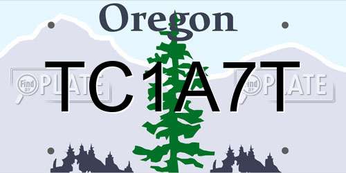 TC1A7T Oregon License Plate
