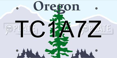 TC1A7Z Oregon License Plate