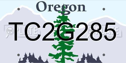 TC2G285 Oregon License Plate