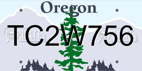 TC2W756 Oregon License Plate