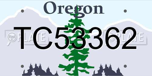 TC53362 Oregon License Plate