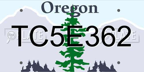 TC5E362 Oregon License Plate