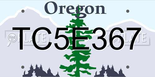 TC5E367 Oregon License Plate